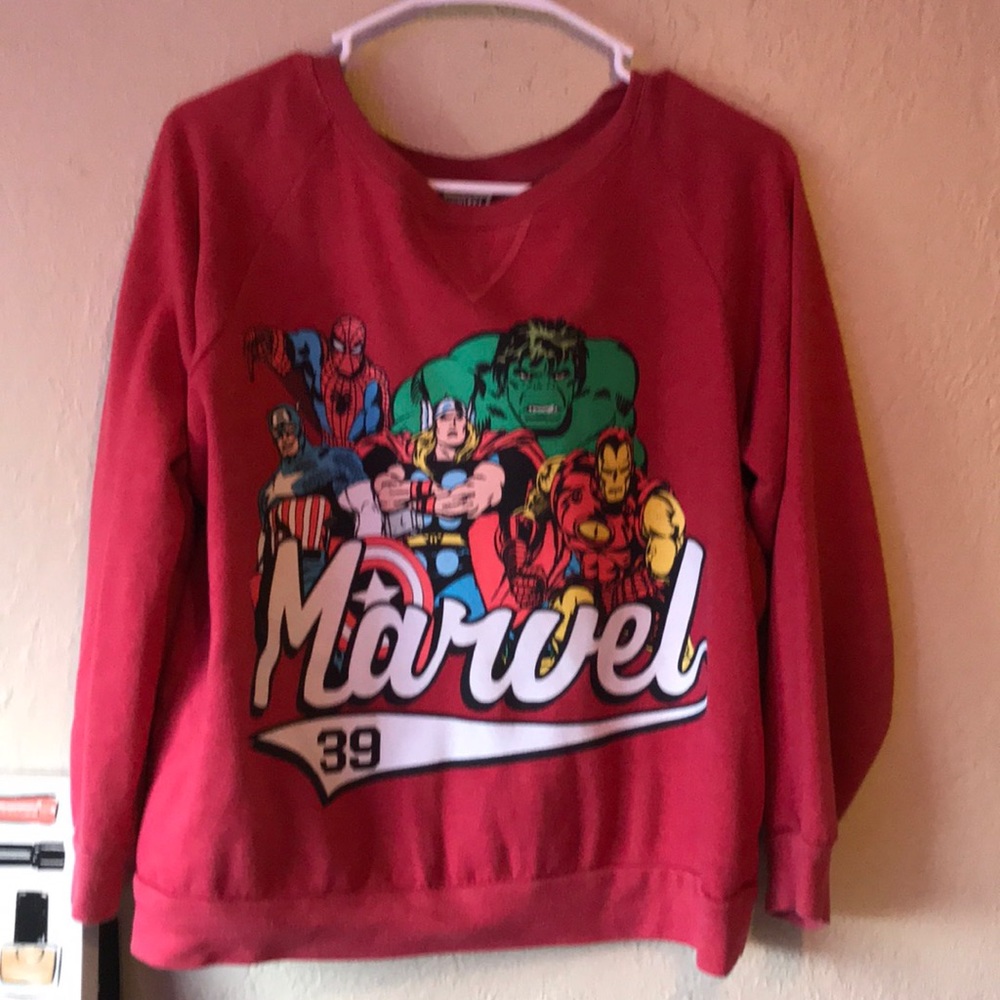 A red sweatshirt